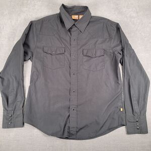 Ugly Shirt Western Shirt Snap Button Up Long‎ Sleeve Cowboy Black Shirt Large